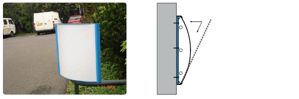 Caisson galbé simple face